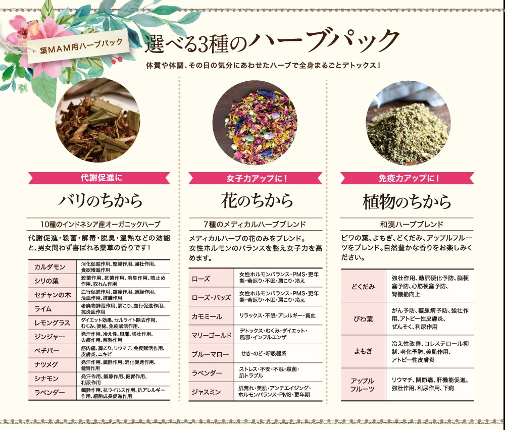 選べる3種のハーブパック